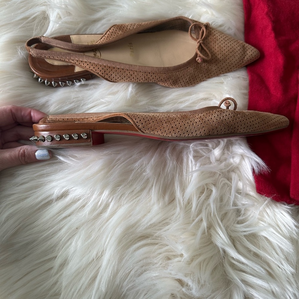 Christian Louboutin Brown Perforated Heels - Picture 3 of 8